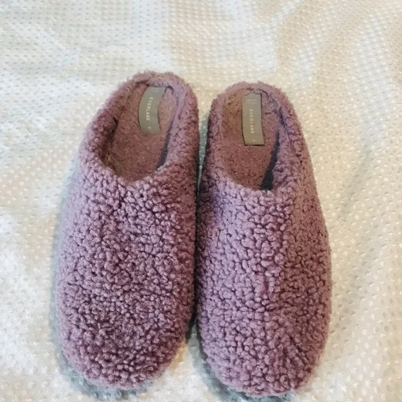 Everlane Women's Teddy Slipper Mule SlipOn Lavender Fleece Faux Fur - Picture 4 of 9